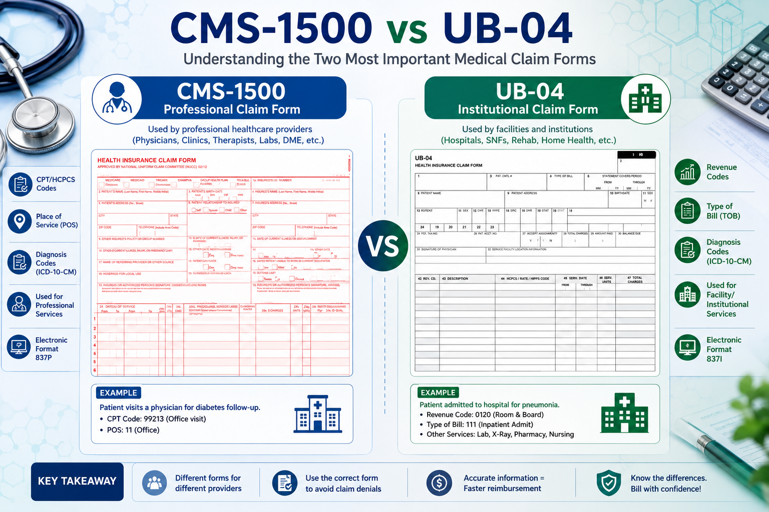 CMS-1500 vs UB-04