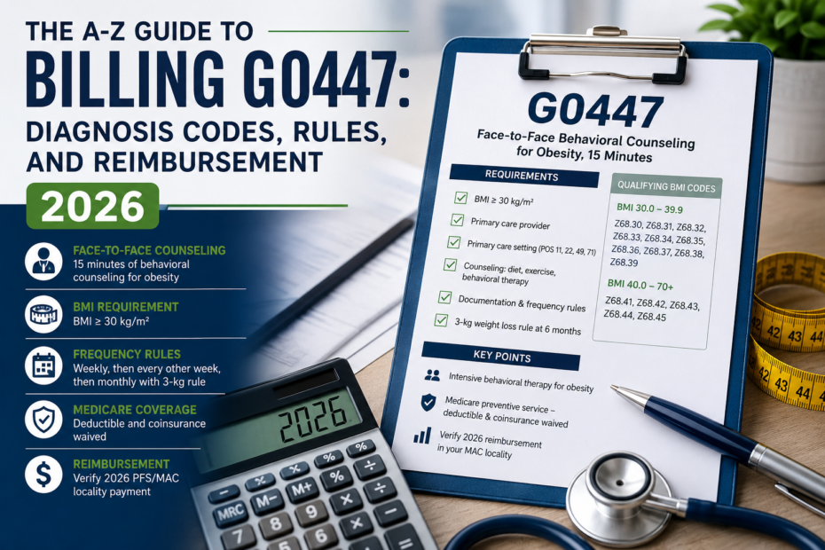 Medical billing financial chart for HCPCS Code G0447 revenue cycle management